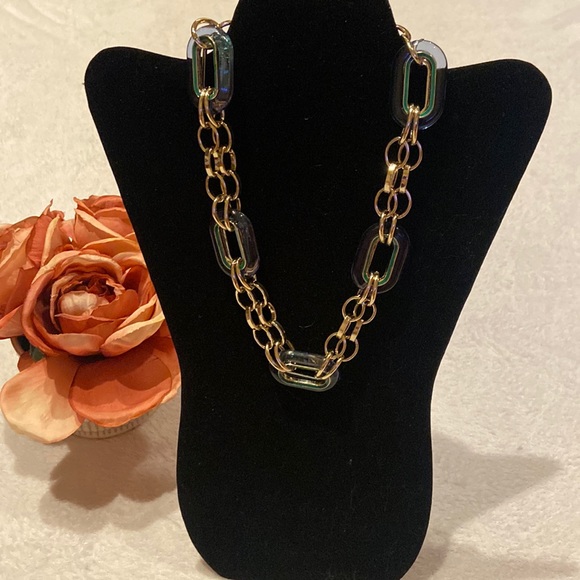 NEW Periwinkle & Gold Necklace - Picture 1 of 7